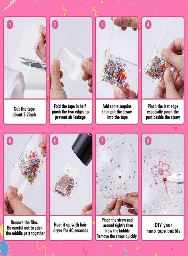Naughty angels Nano Tape Bubble Kit - Nano Tape Bubble Kit for Kids, Nano Bubble Kit Double - Sided Tape 4 Straw Multicolor - DIY Craft Kit, Nano Tape Bubbles - Image 3